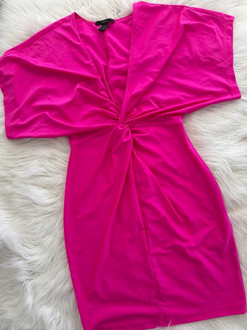 Forever 21 Hot Pink Twist-Knot Mini Dress
